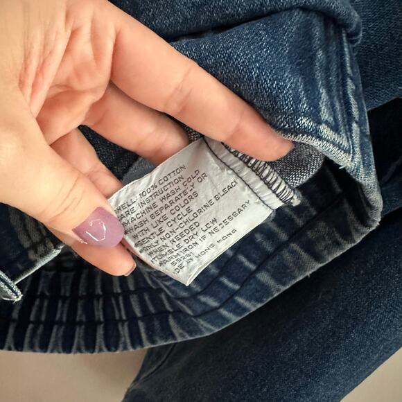 Crest Hollow Women's Medium Wash Pleated Oversized‎ Bomber Denim Jacket S - Picture 6 of 10